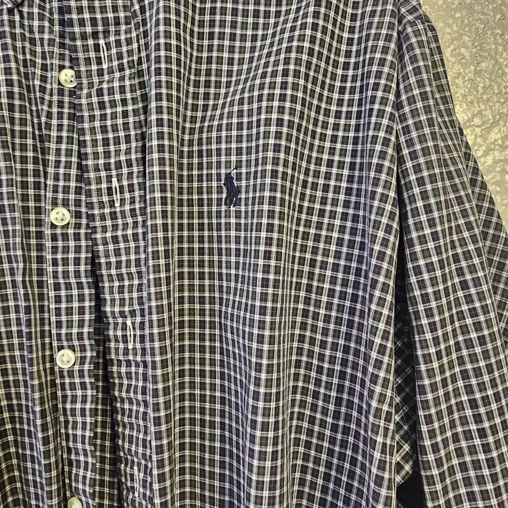 Polo Ralph Lauren Blake XXL Button Front Plaid Shirt Long Sleeve Preppy E462
